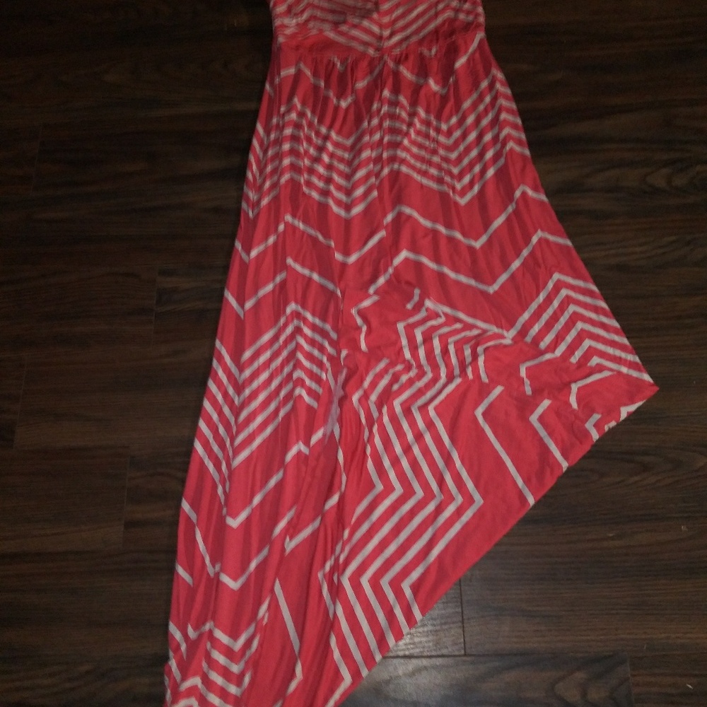 Pink strapless long dress